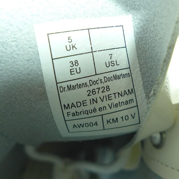 Dr. Martens 1460 Mono White Patent Leather Boots Woman's Size 7 26728100 - Picture 8 of 10